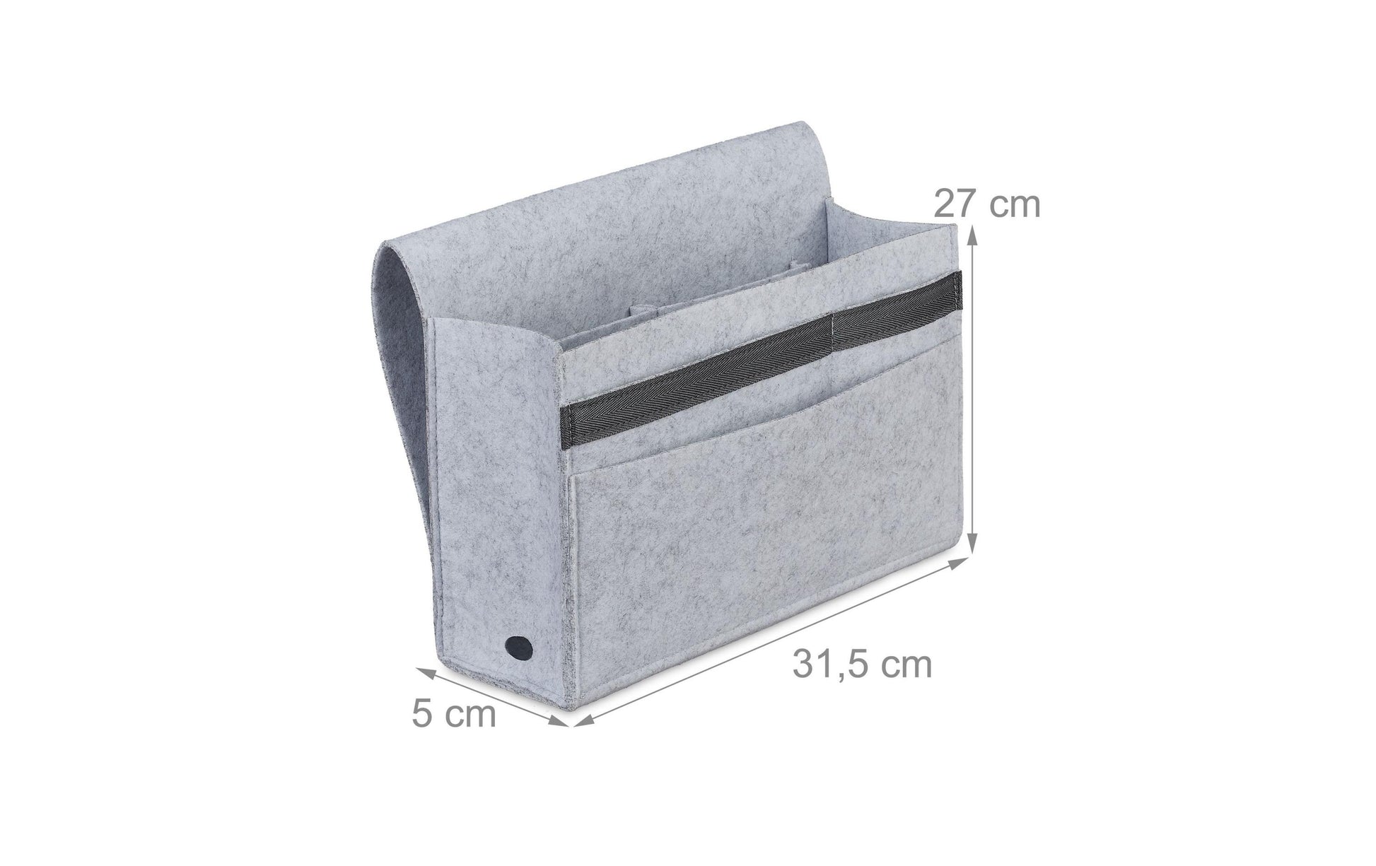 Relaxdays Aufbewahrungstasche – Filz – Grau – 6 Fächer, mit Klettverschluss – 315 × 270 × 50 mm
