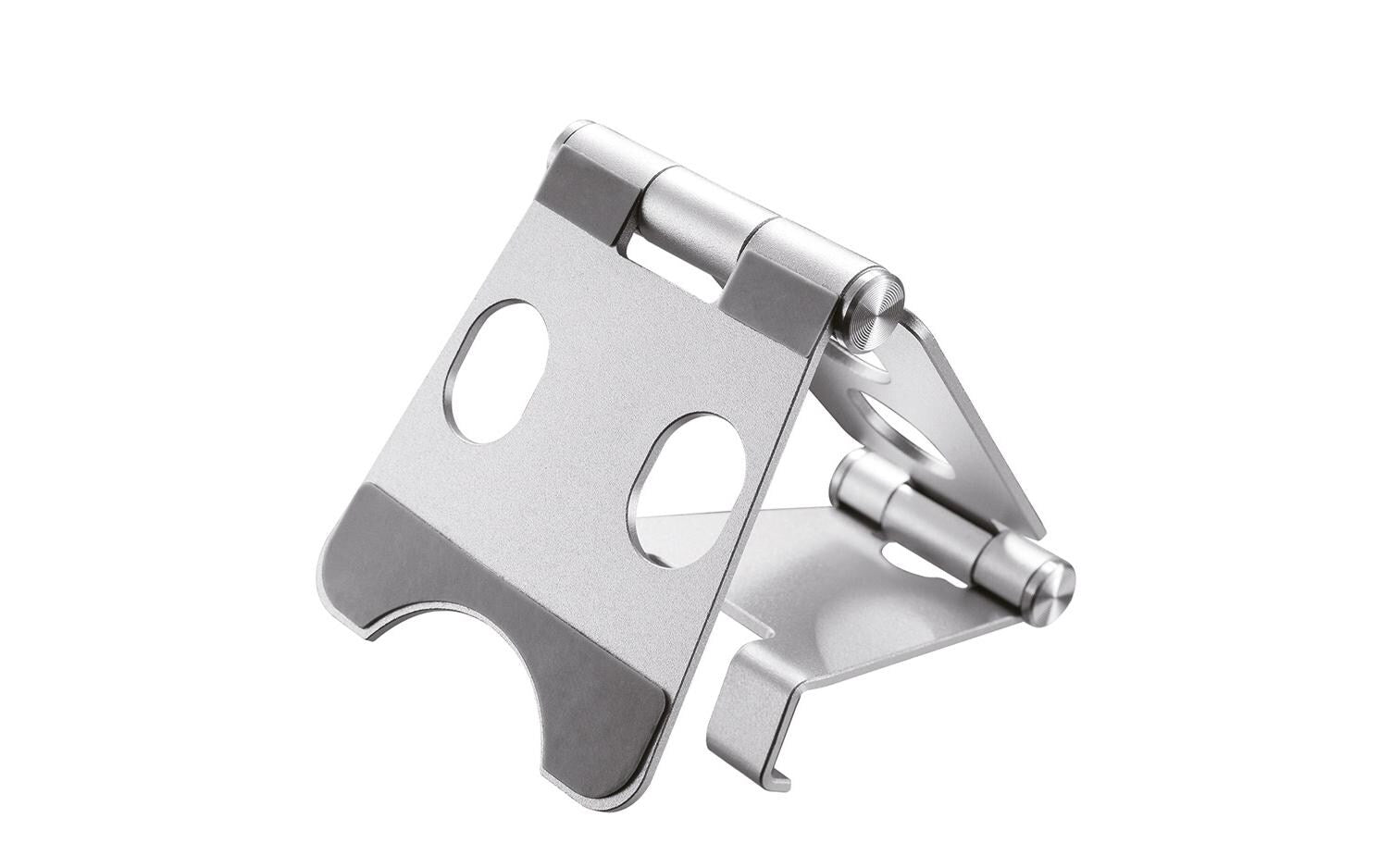 Neomounts Tischständer, faltbar, verstellbar – für bis 4,7" – Silber, Aluminium
