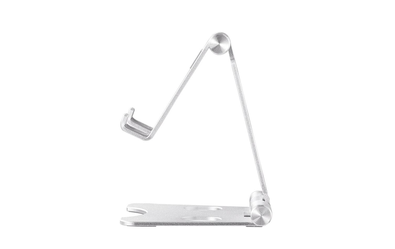 Neomounts Tischständer, faltbar, verstellbar – für bis 4,7" – Silber, Aluminium
