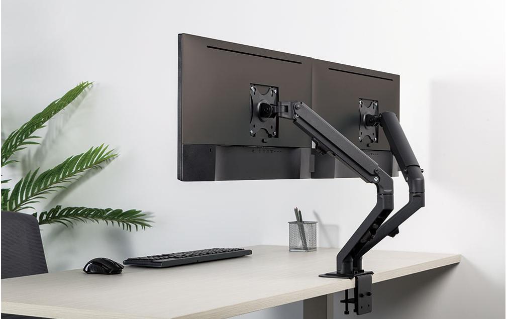 Neomounts Monitorarm, Tischklemme/Tischdurchführung, bis 27", VESA 100 × 100 mm, 7 kg, Neigen/Schwenken