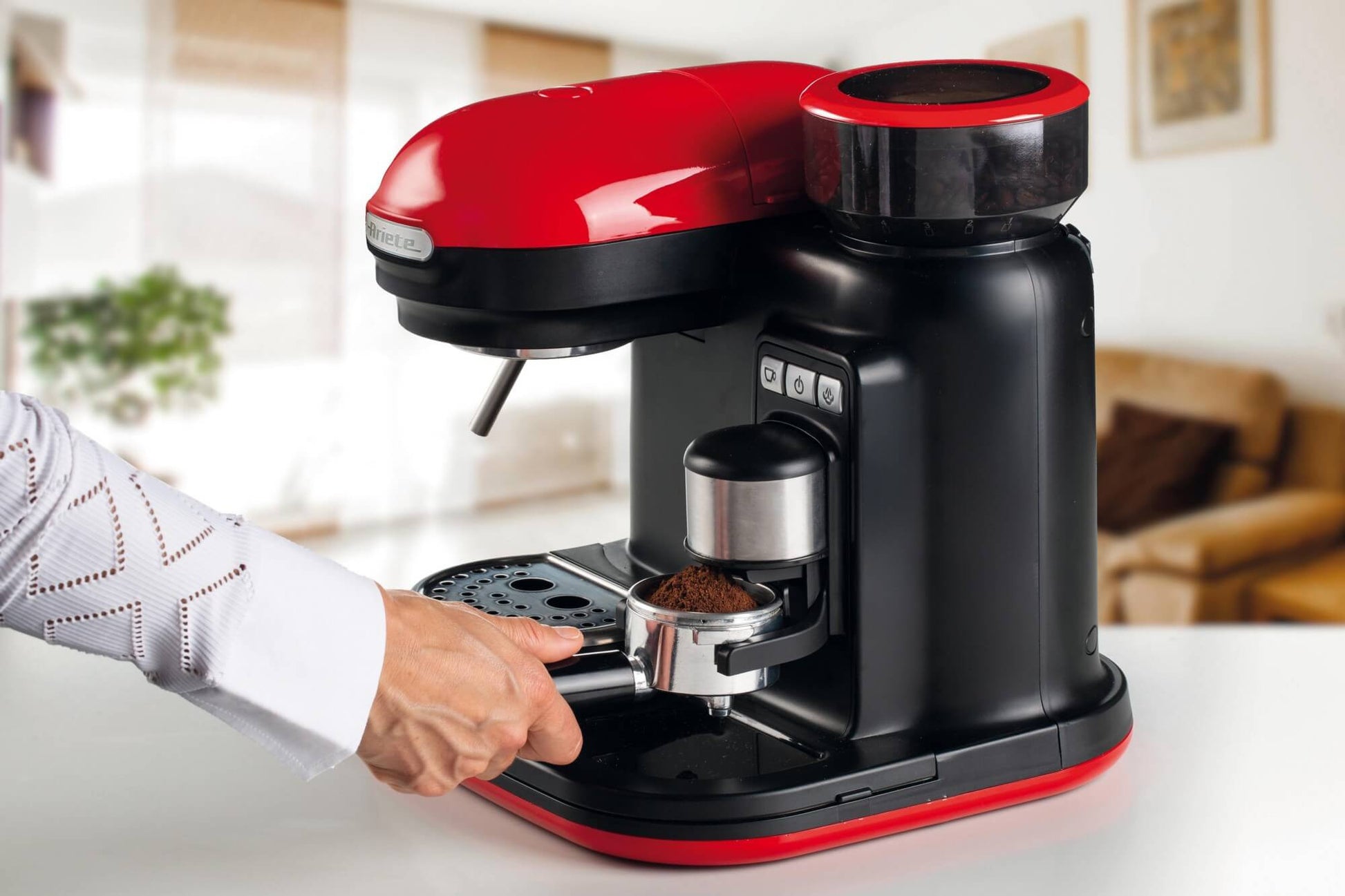 Ariete ARI-1318-MODERNA Kaffeevollautomat – 0,8 l, 15 bar, Milchschaumdüse, 30,5 × 30,5 × 30 cm