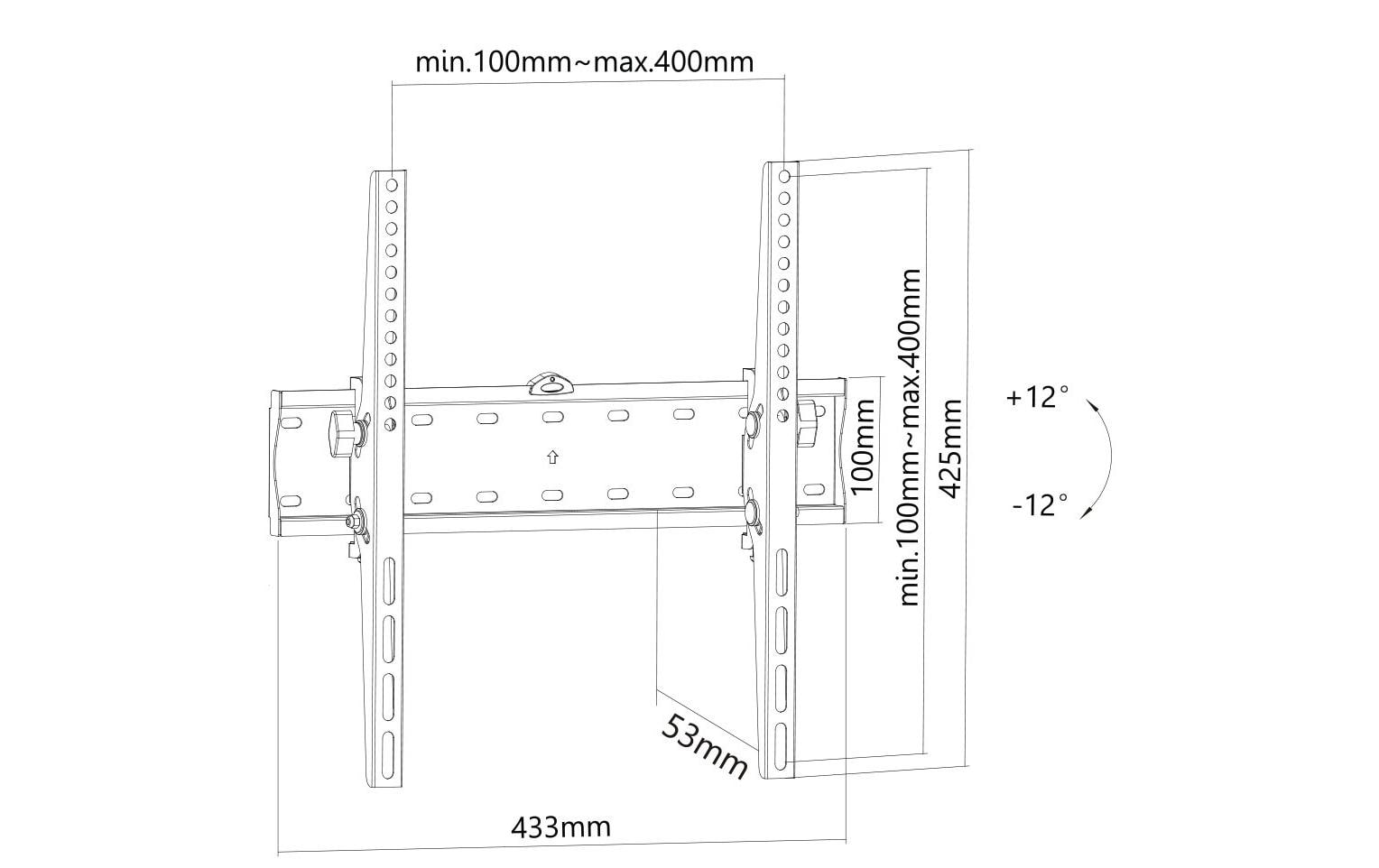 Neomounts Wandhalterung – neigbar – 32–55" – VESA 200×200–400×400 – bis 40 kg – FPMA-W350BLACK
