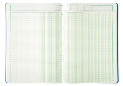 Exacompta Notizblock – A3 – liniert – 80 Seiten – 110 g/m² – 10 Spalten, Kopfleiste, schwarz/blau