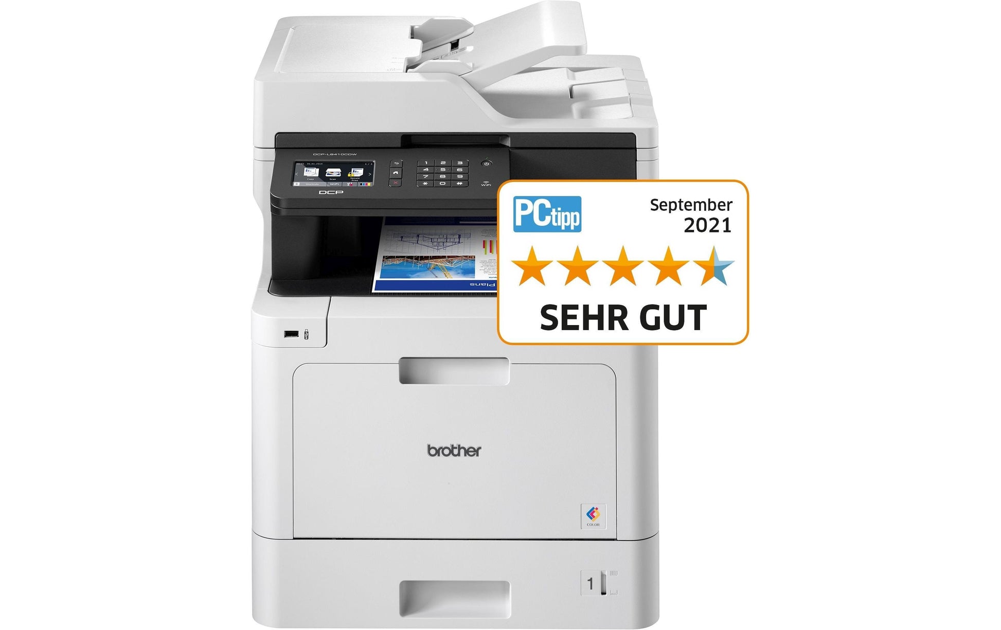 Brother DCP-L8410CDW – Farbiges Laser-MFP A4, 3-in-1 – USB/WLAN – Duplex, ADF – 31 S./Min. S/W, 31 S./Min. Farbe