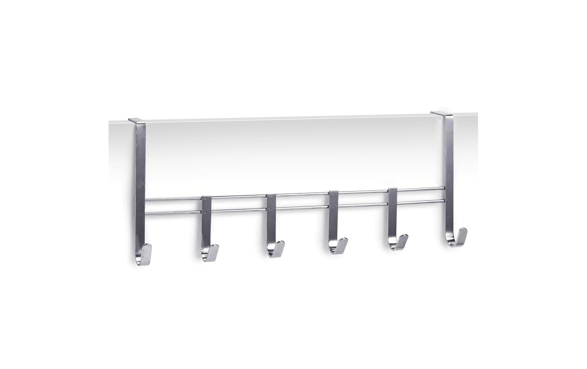 Zeller Present Wandgarderobe 6 Haken – Metall – Silber – 510 × 205 × 80 mm