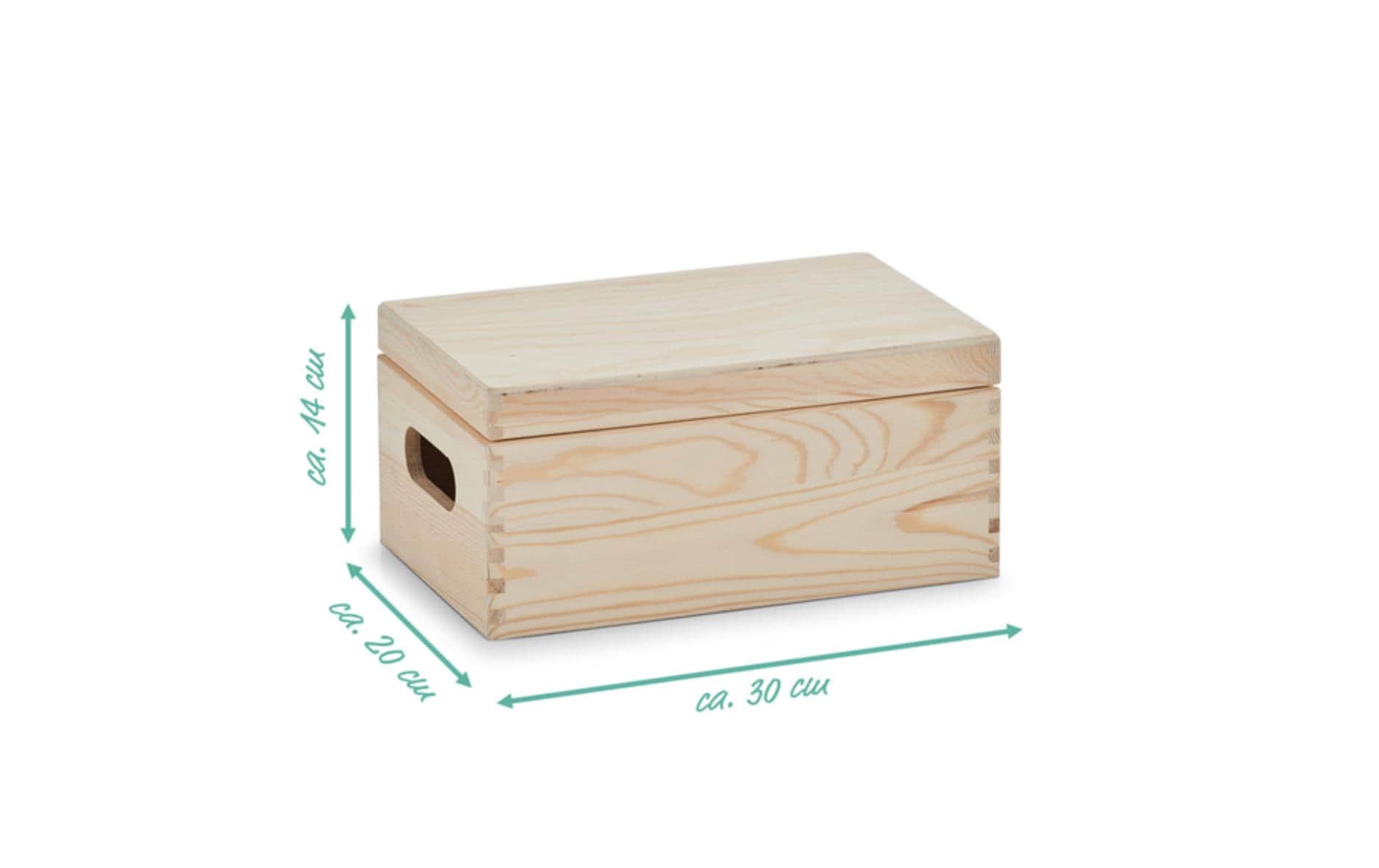 Zeller Present Aufbewahrungsbox (mit Deckel) – Holz – Natur – mit Griff – 300 × 140 × 200 mm