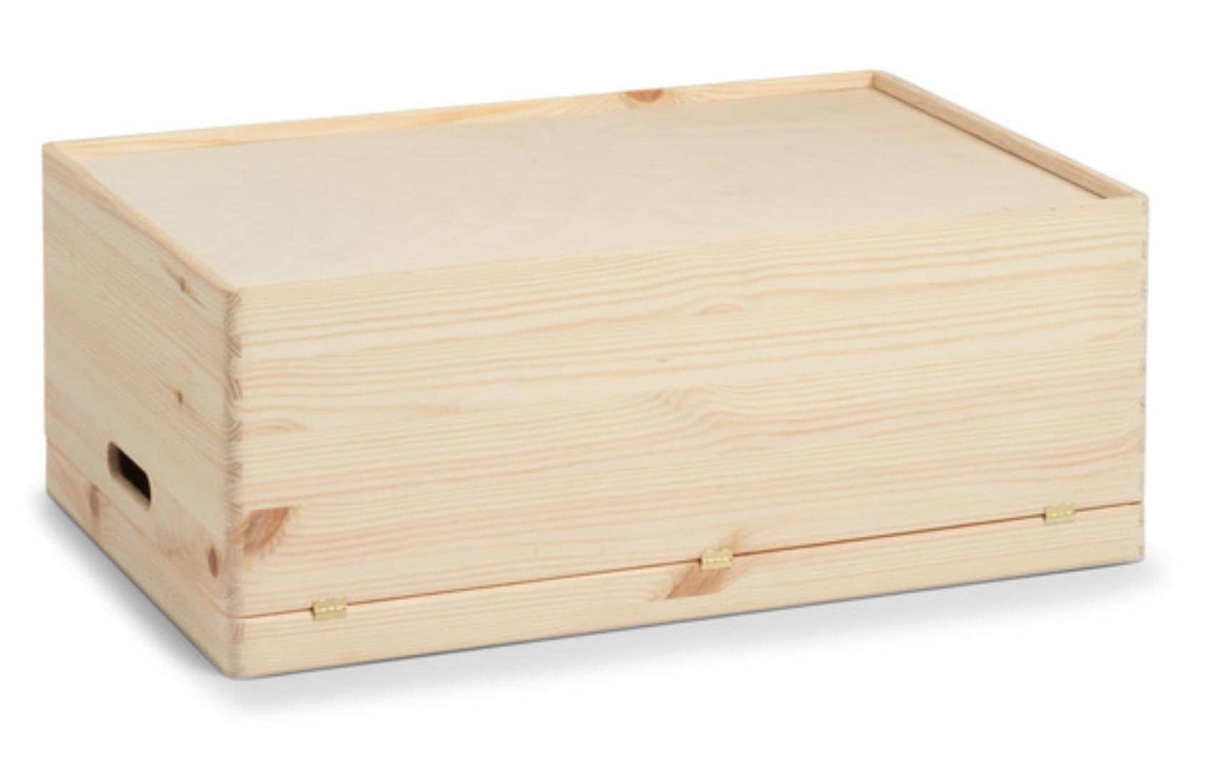 Zeller Present Aufbewahrungsbox (mit Deckel) – Holz (Kiefer) – Beige – mit Griff – 600 × 240 × 400 mm