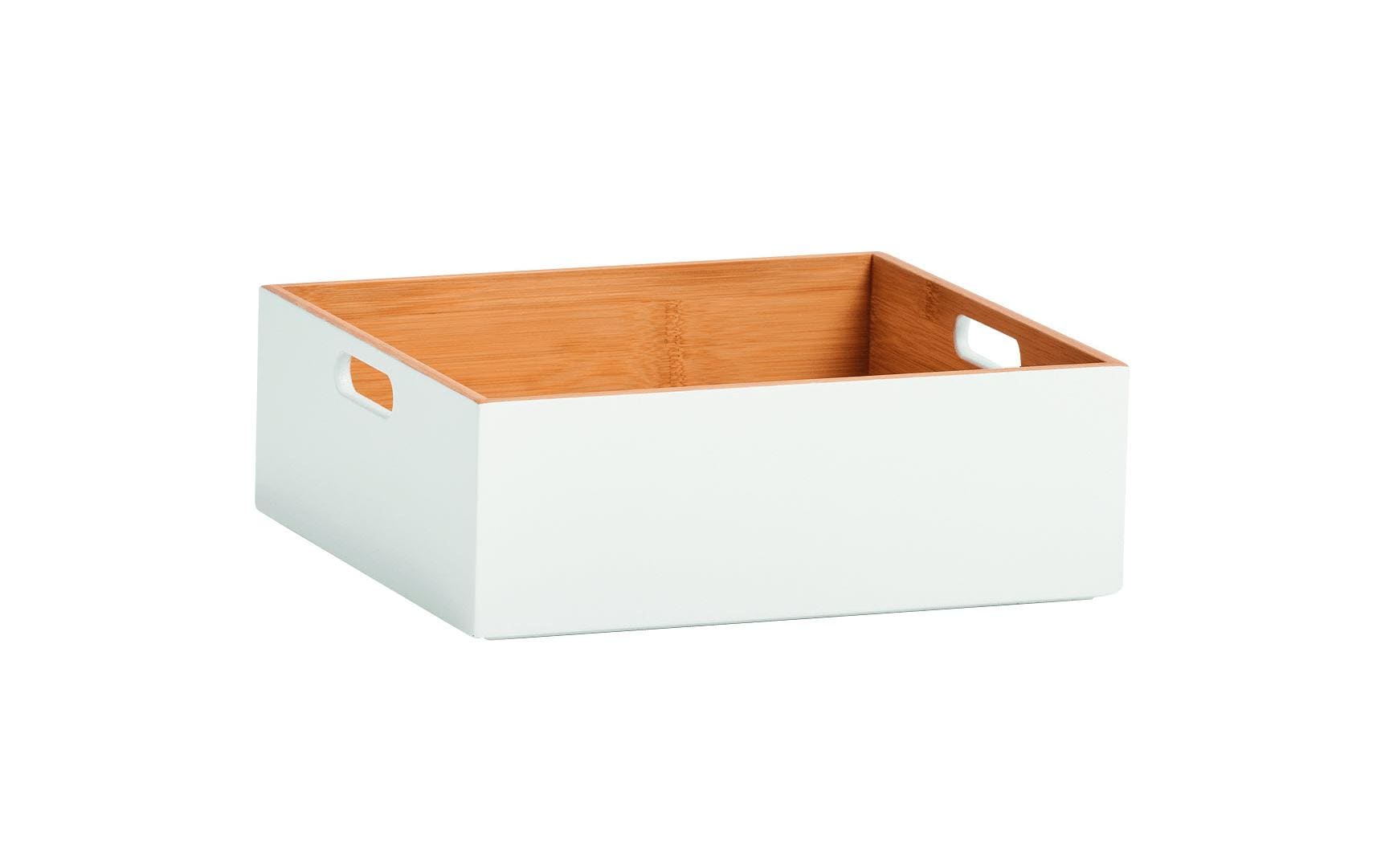 Zeller Present Aufbewahrungsbox – Bambus – Weiss – mit Griff – 300 × 105 × 270 mm
