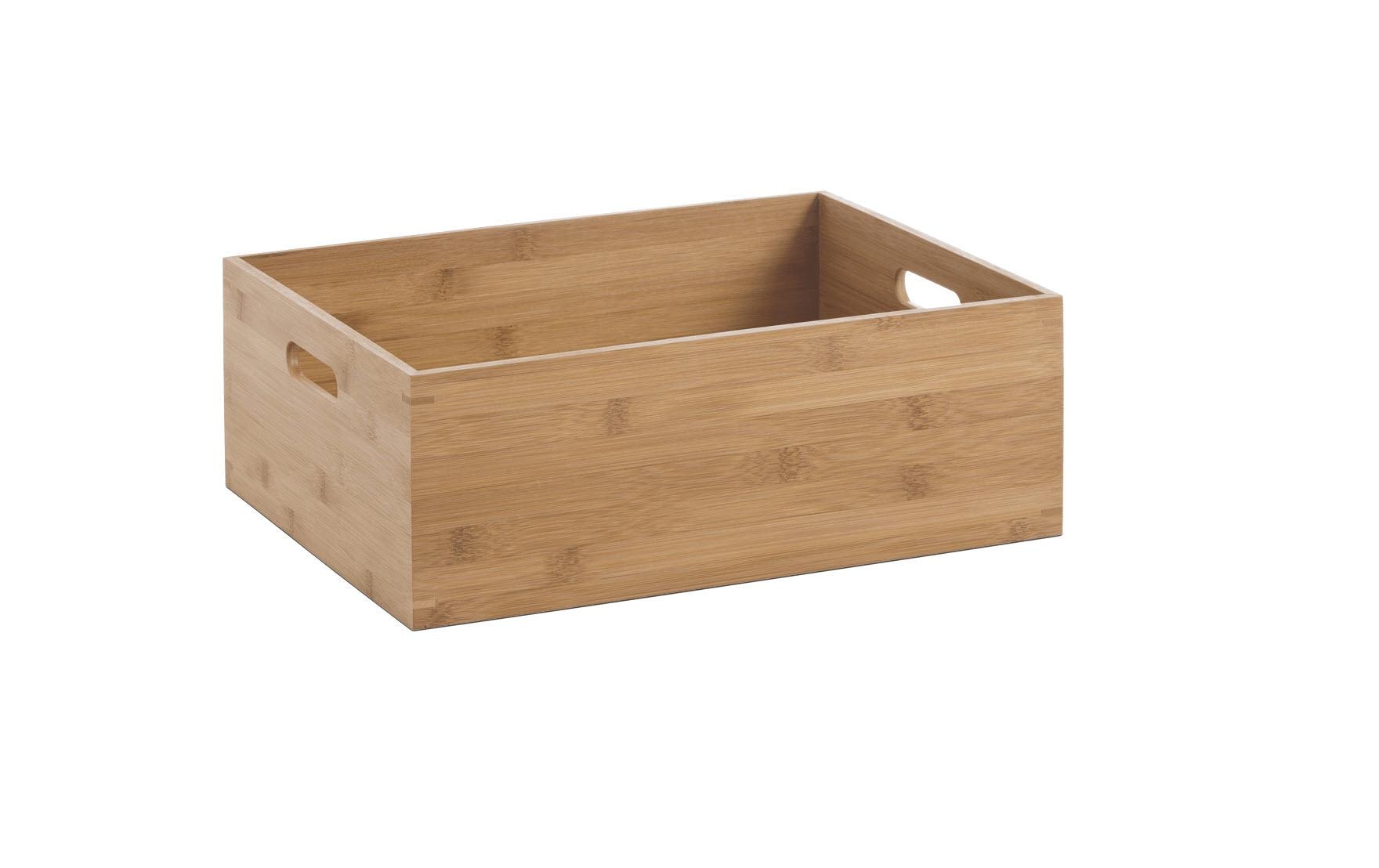 Zeller Present Aufbewahrungsbox – Bambus – Natur – stapelbar, mit Griff – 400 × 140 × 300 mm