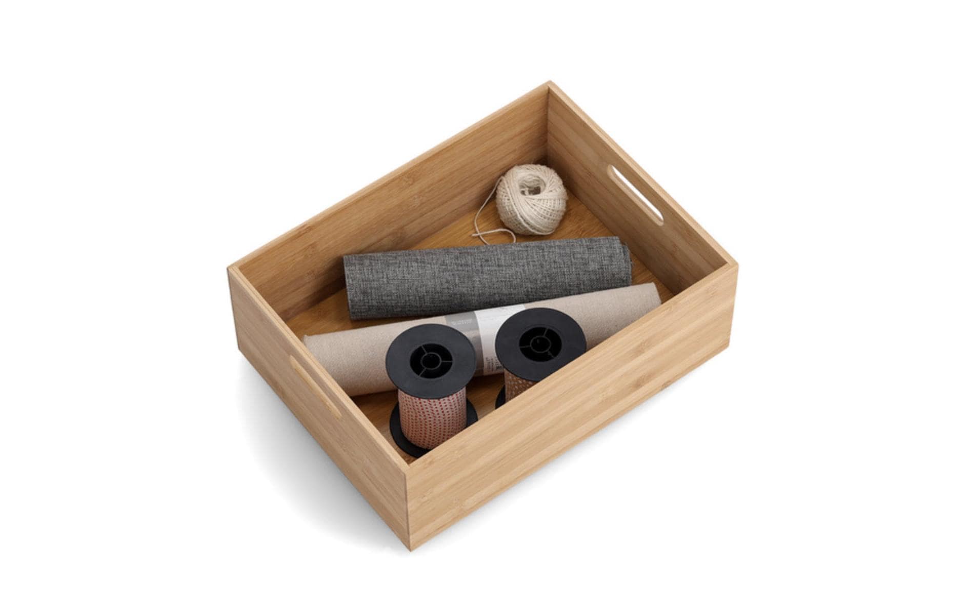 Zeller Present Aufbewahrungsbox – Bambus – Natur – stapelbar, mit Griff – 400 × 140 × 300 mm