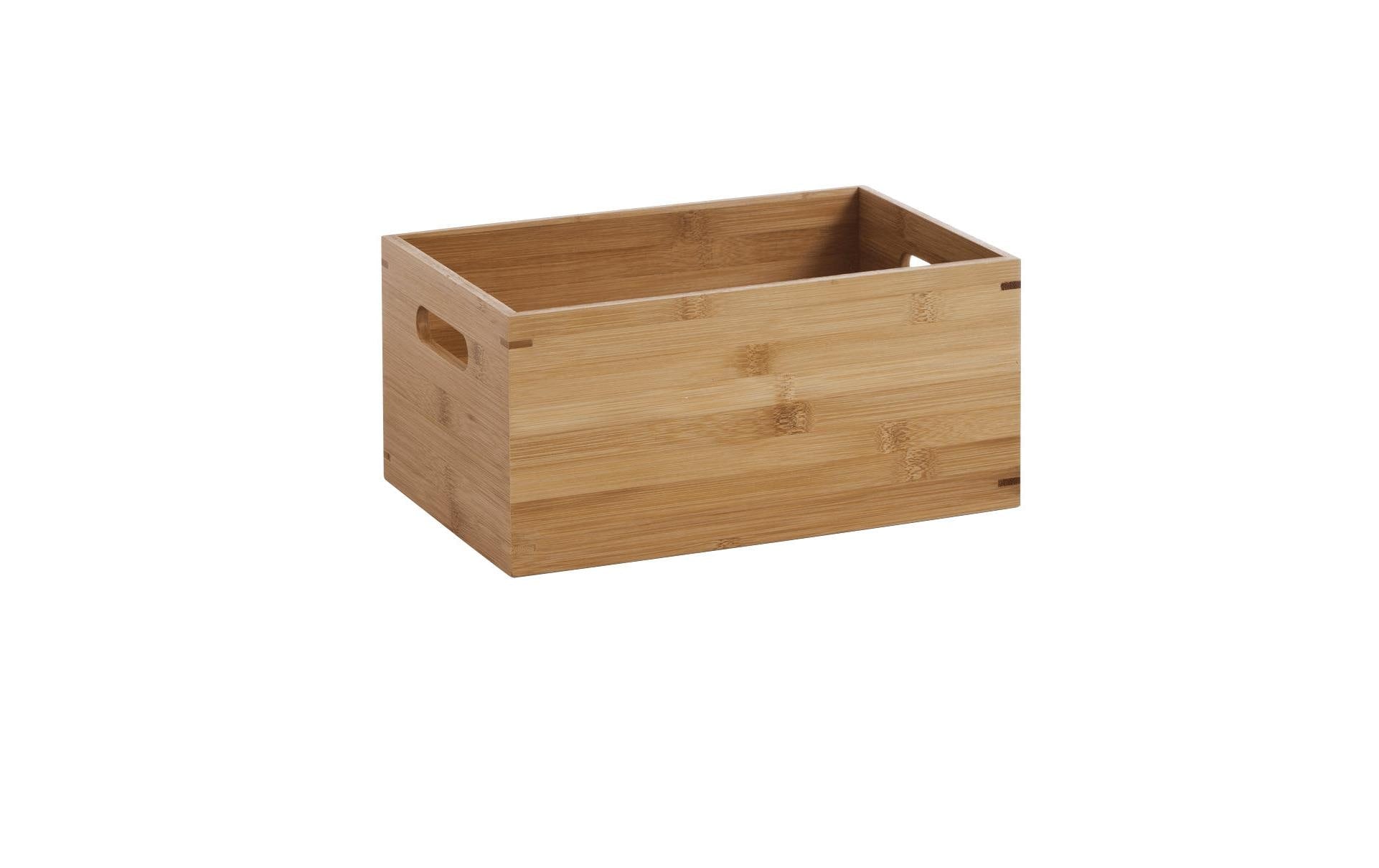 Zeller Present Aufbewahrungsbox – Bambus – Natur – stapelbar, mit Griffen – 300 × 140 × 200 mm