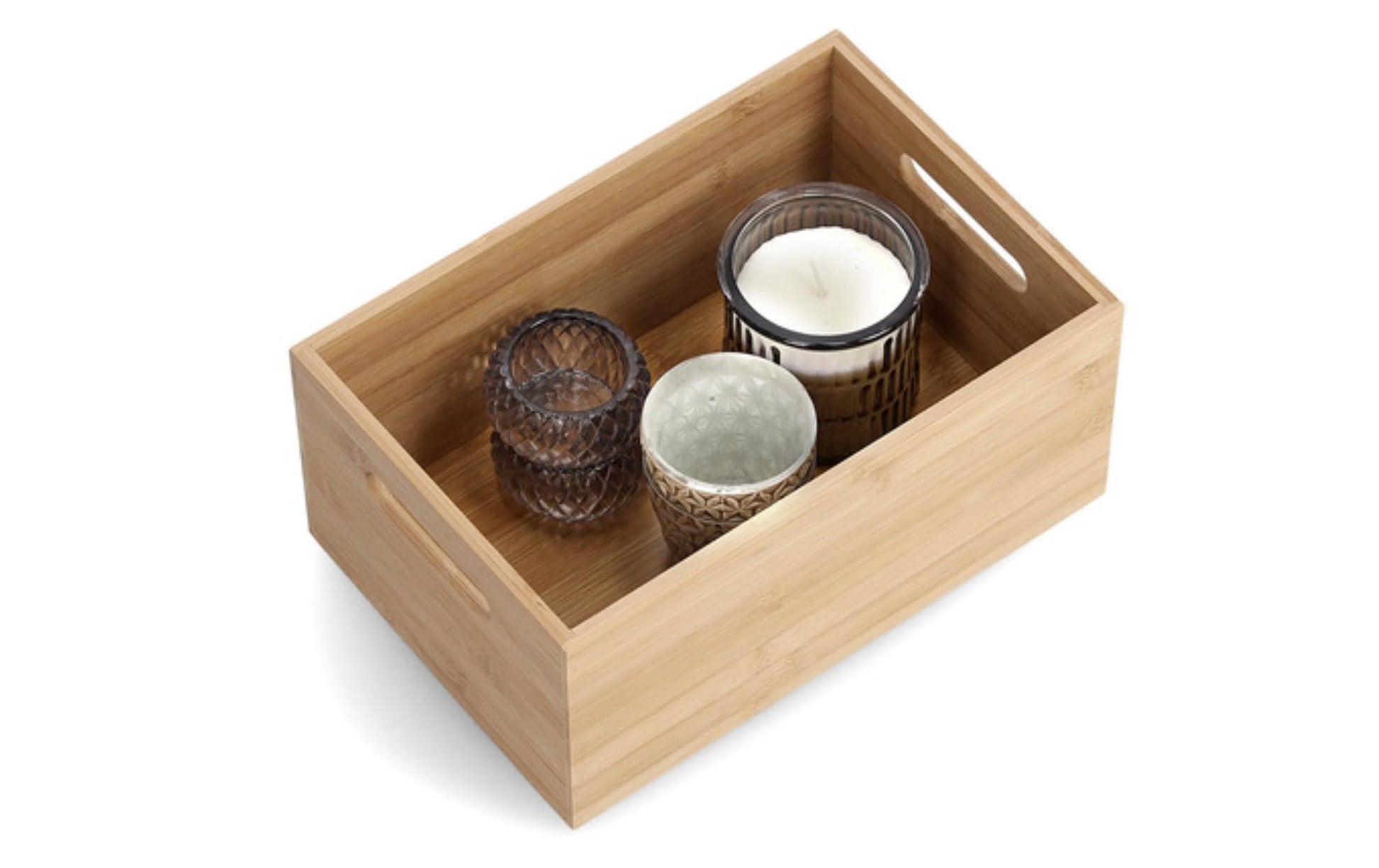 Zeller Present Aufbewahrungsbox – Bambus – Natur – stapelbar, mit Griffen – 300 × 140 × 200 mm