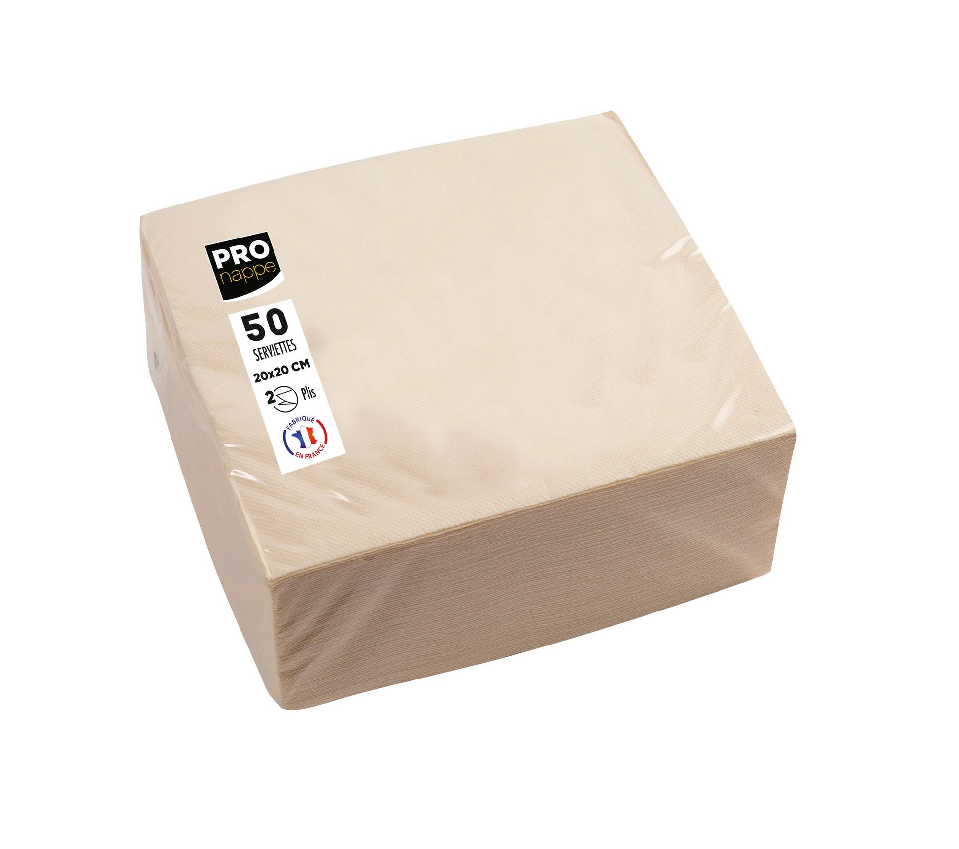 PRONAPPE Cocktail-Servietten – Elfenbein – 20 × 20 cm, 2-lagig – 50 Stück