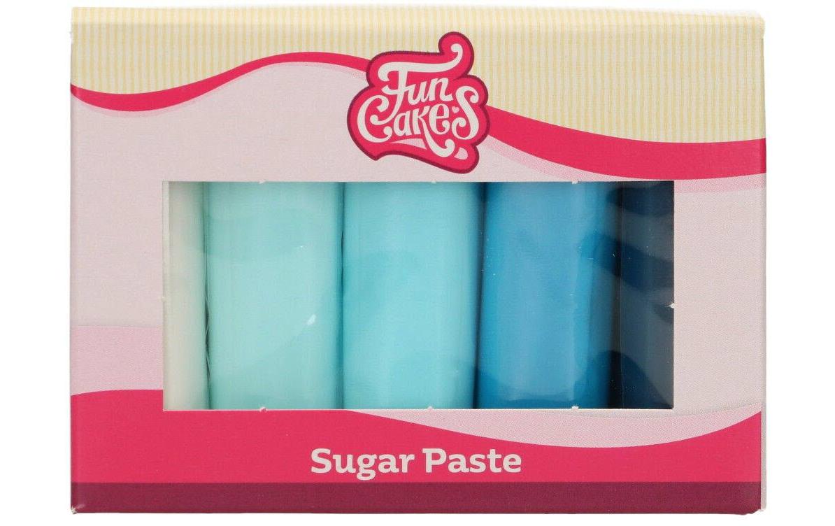 FunCakes Rollfondant Blautöne – glutenfrei – 5×100 g