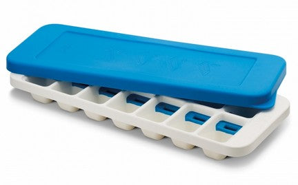 Joseph Joseph Eiswürfelbehälter QuickSnap Plus – 32,5 × 13 × 3,5 cm, Silikon, Blau, mit Auswerfer