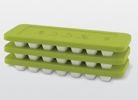Joseph Joseph Eiswürfelbehälter QuickSnap Plus – Silikon, Grün, 14 Eiswürfel, mit Auswerfer
