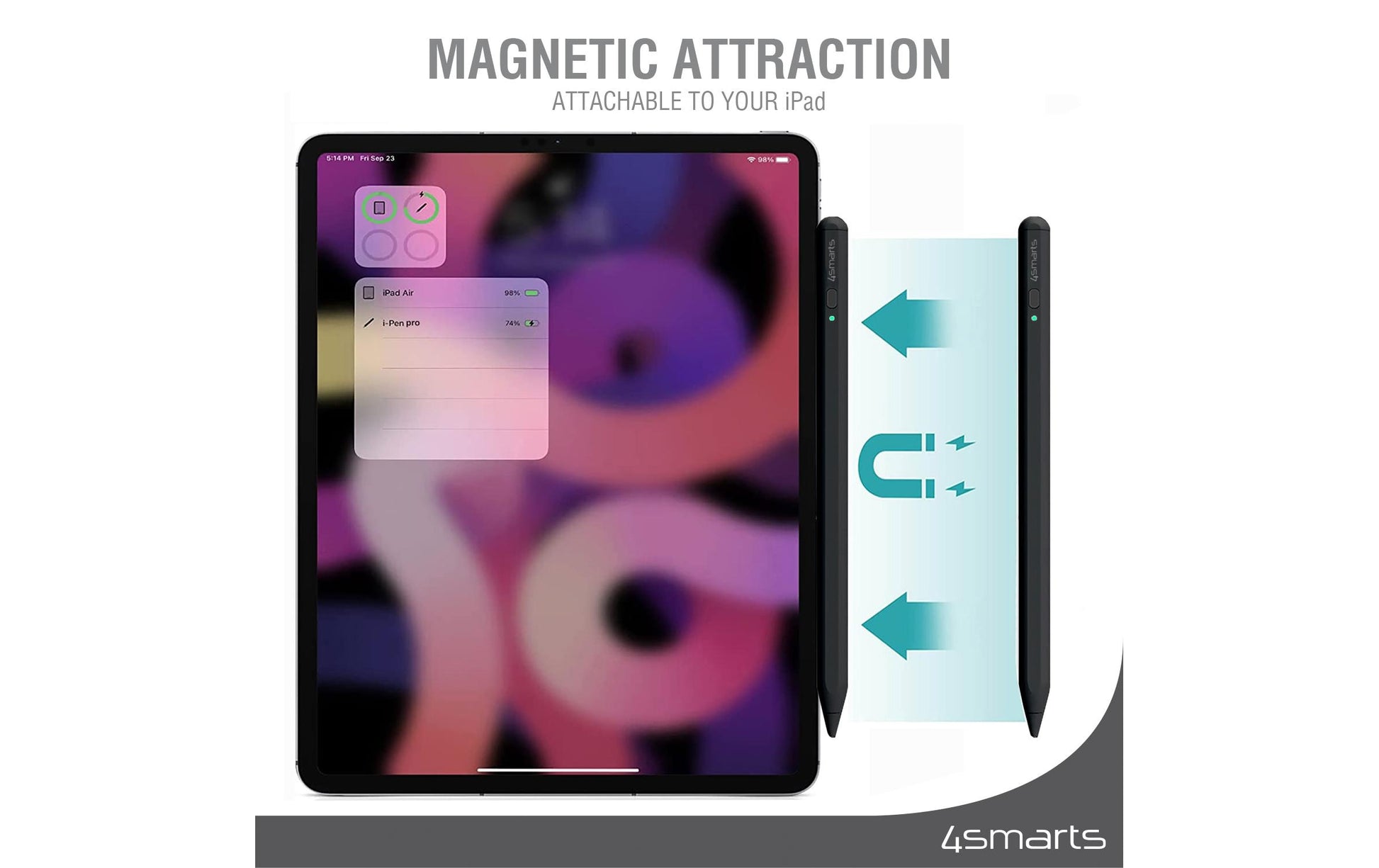 4smarts Active Pencil Pro 3 Eingabestift für Apple iPad (iPad 9,7", 10,2", 10,9", mini 8,3", Air 10,9", Pro 11)