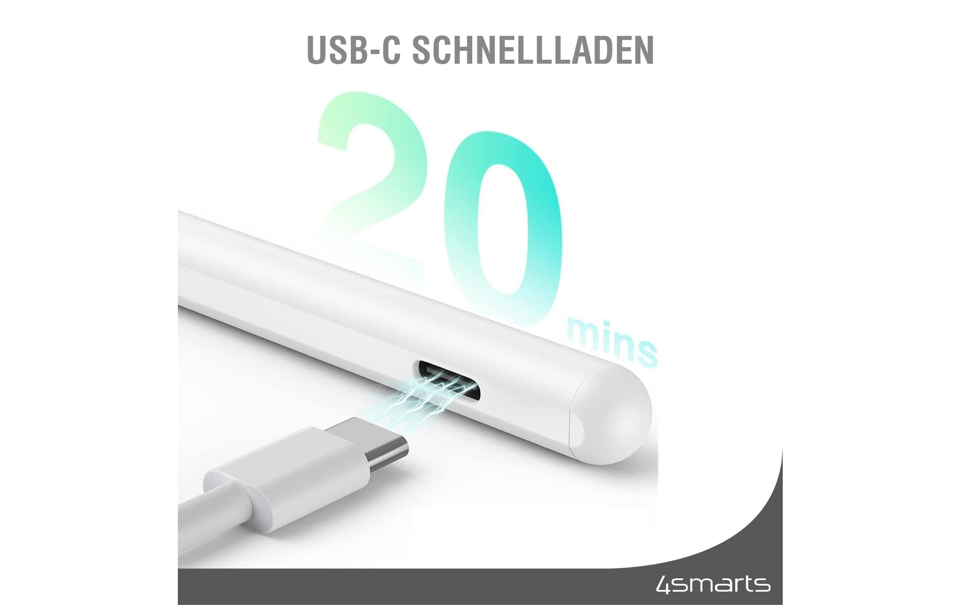 4smarts Eingabestift für Apple iPad (u. a. 10,9"/11"/12,9") – magnetische Befestigung – Weiss
