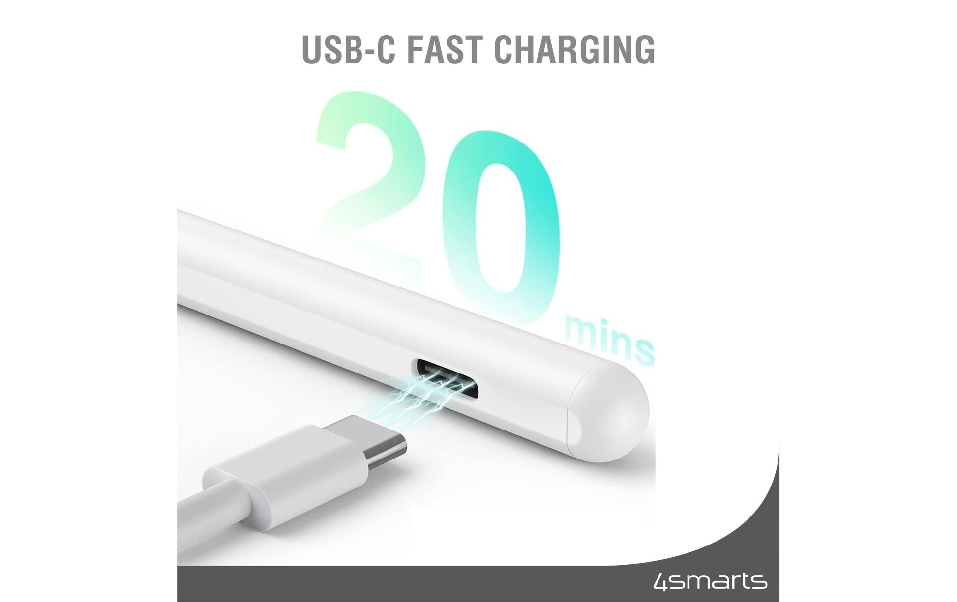 4smarts Eingabestift für Apple iPad (u. a. 10,9"/11"/12,9") – magnetische Befestigung – Weiss