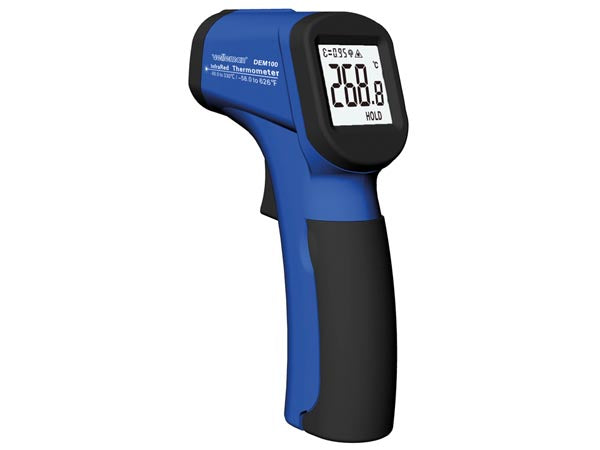 Velleman DEM100 Infrarot-Thermometer – -50 bis +330 °C, D:S 12:1, Ziellaser, Data-Hold, °C/°F