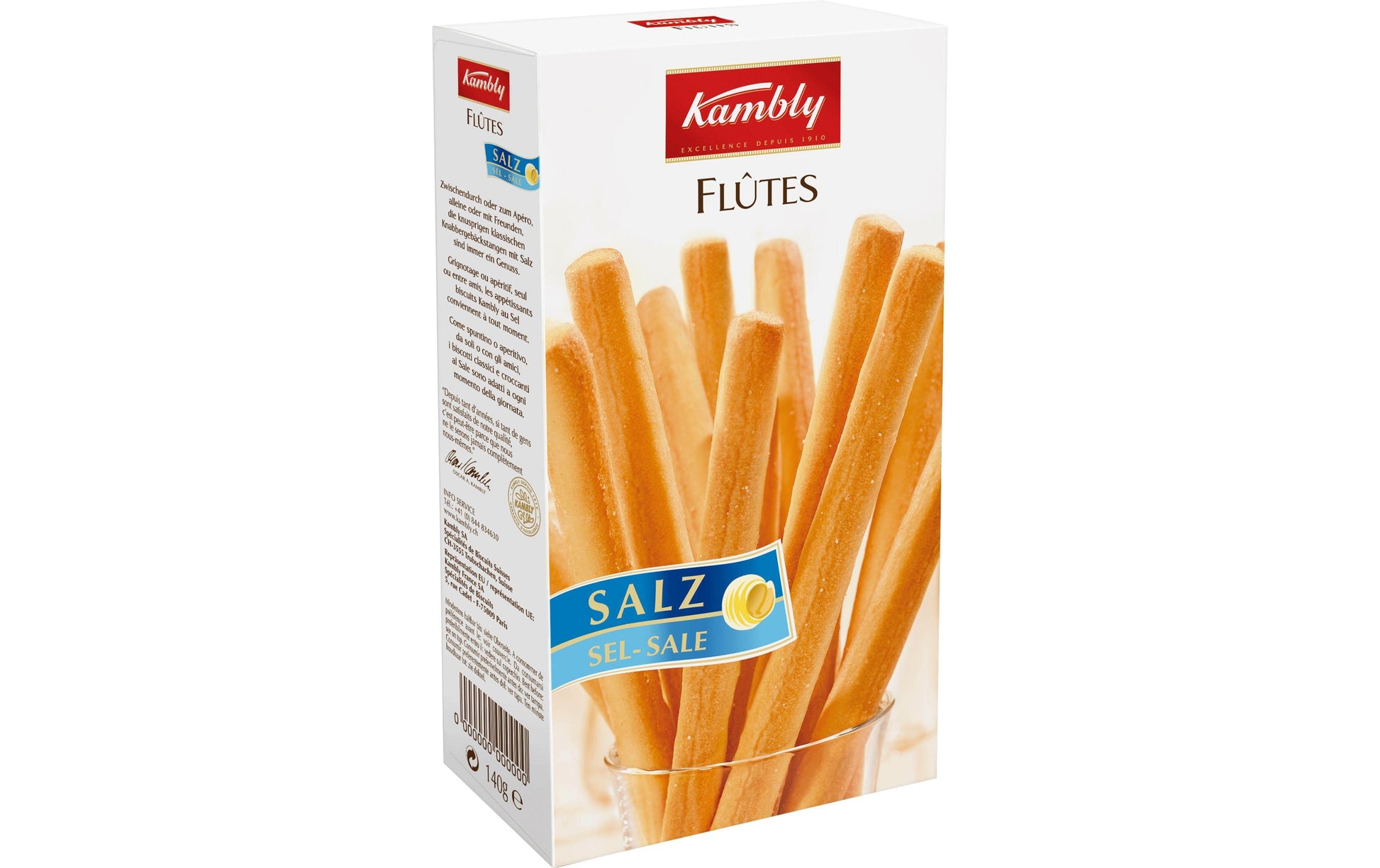 Kambly Flûtes Salzgebäck – Salz – 140 g
