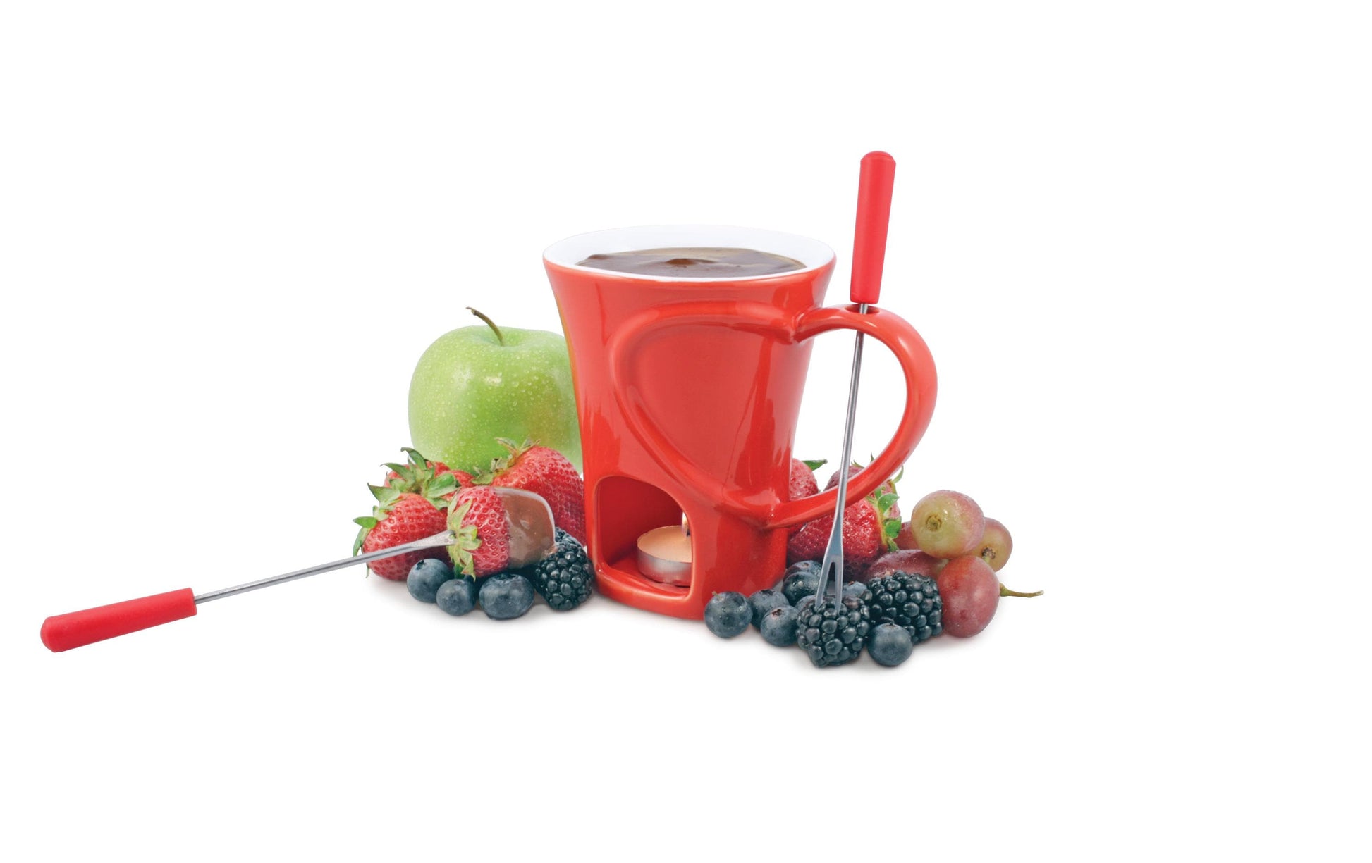 Swissmar Fondue-Set Sweetheart – Keramik, 2 Personen, Teelicht – Rot