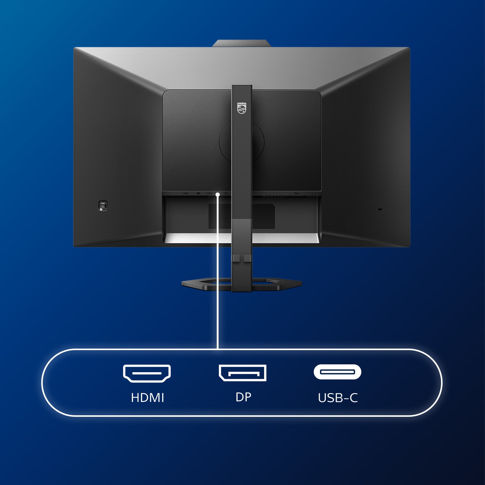 Philips 27E1N5600HE/00 – Monitor, 27", IPS, 75 Hz, 300 cd/m², Webcam, USB-C, USB-Hub, Integrierte Lautsprecher