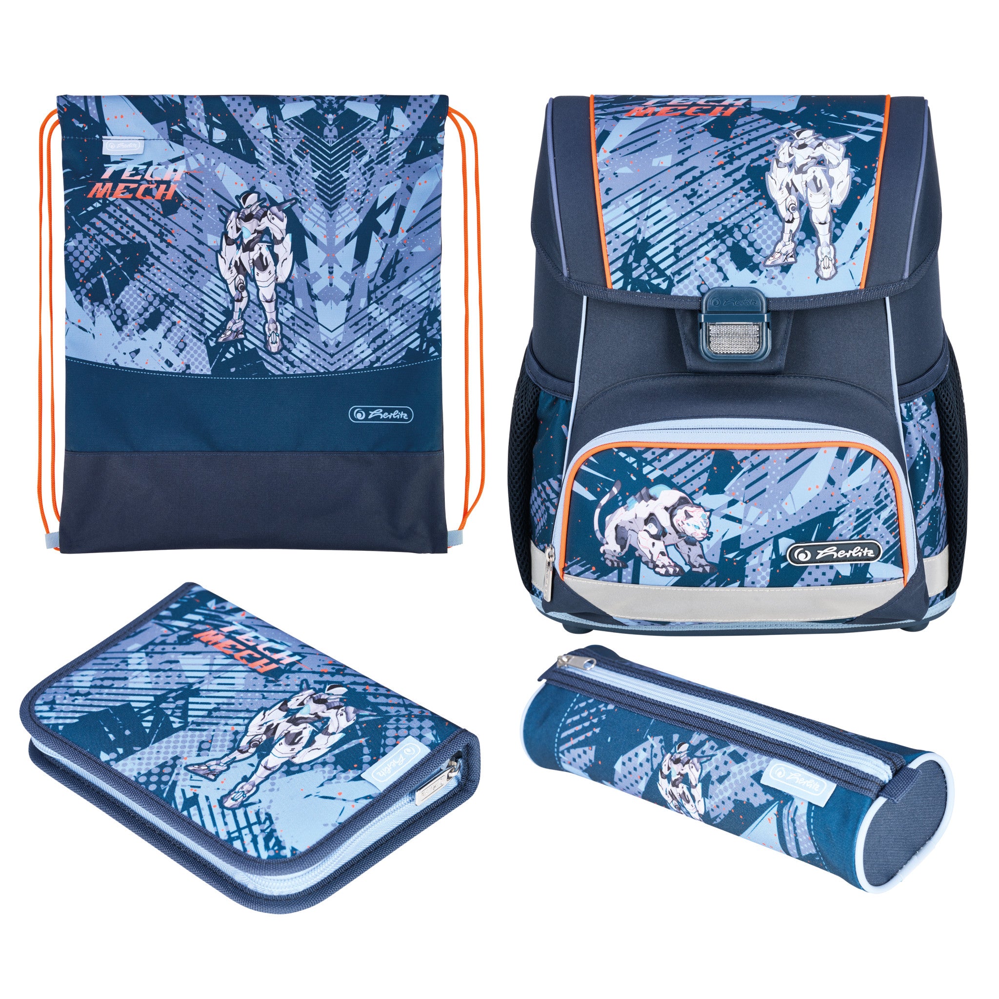 Herlitz Loop Plus – Schulrucksack-Set, Tech Mech, 17 l, 31×37×22 cm