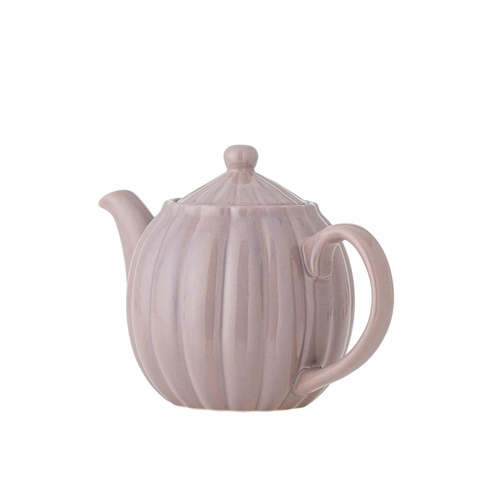 Bloomingville Vintage in Bloom Teekanne – 1,1 l, Ø 13,0 cm, H 17,0 cm, Steingut, Rosa, spülmaschinenfest
