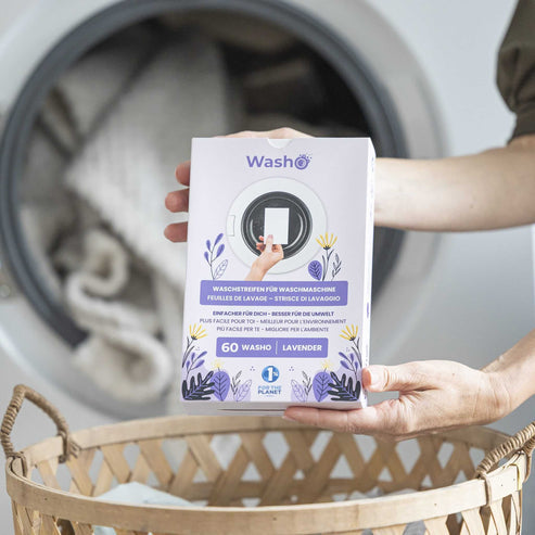 Washo Waschstreifen für Universal – Lavendel – 60 Streifen – biologisch abbaubar