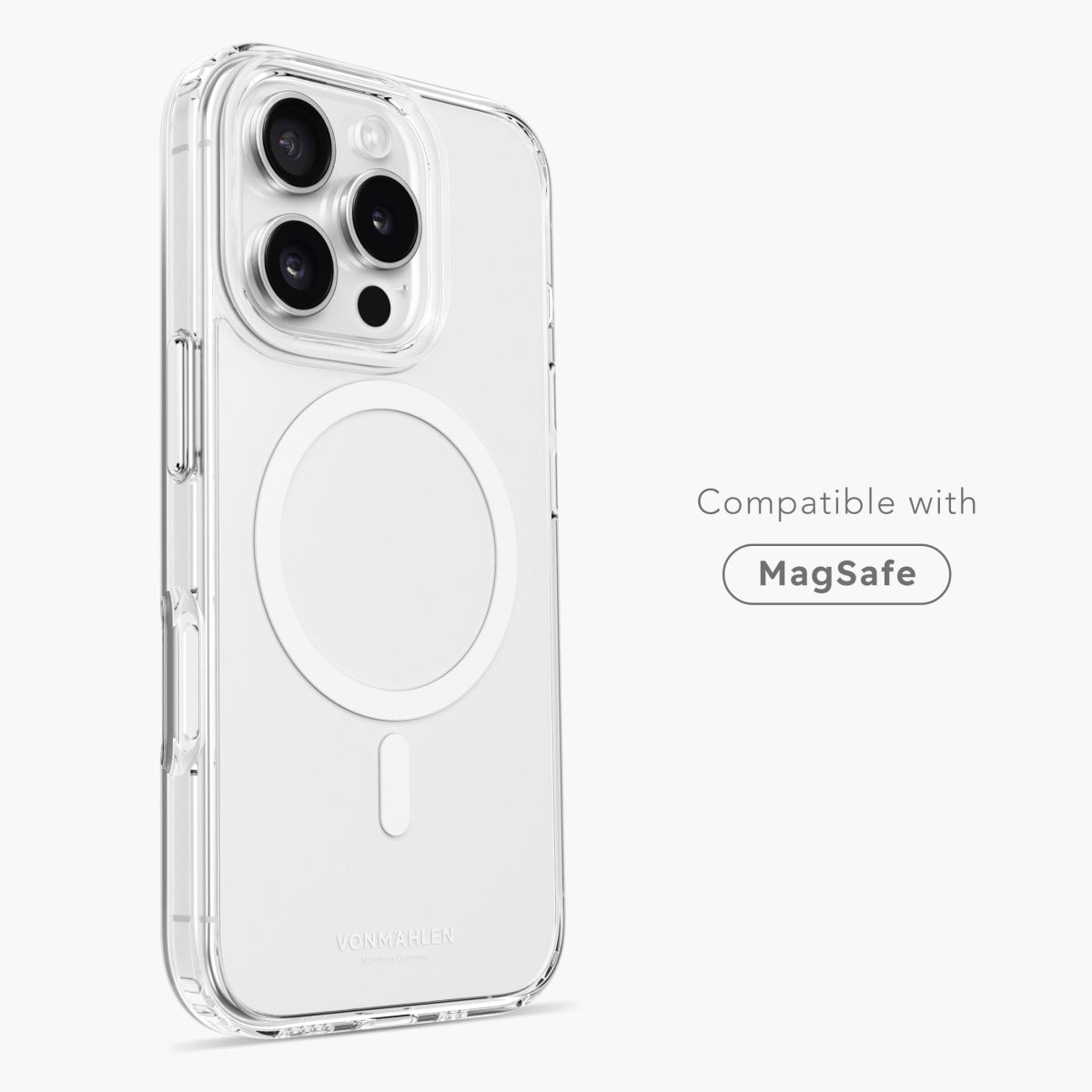 Vonmählen Backcover – für Apple iPhone 16 Pro – transparent/weiss – MagSafe-kompatibel