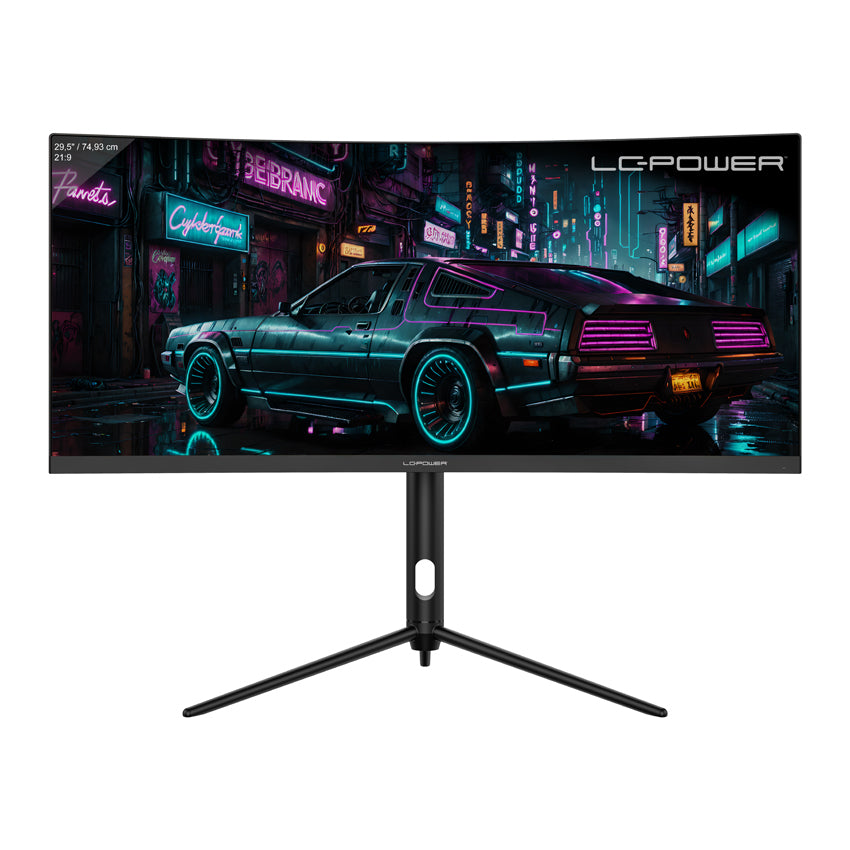 LC-Power LC-M30UWFC – Monitor, 29,5", VA, 200 Hz, 250 cd/m², Gebogen, FreeSync, VESA 100 × 100, Schwarz