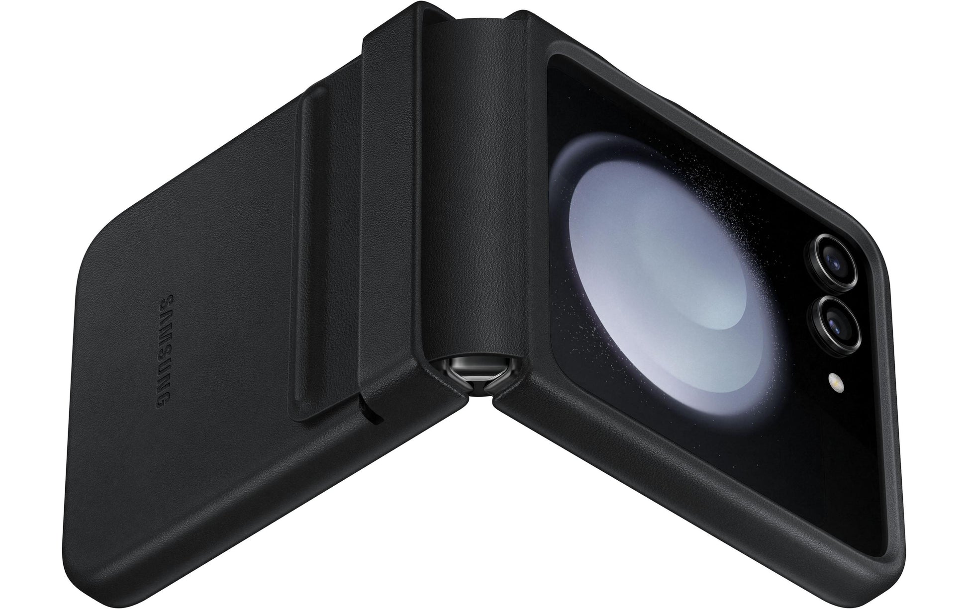 Samsung Booklet-Hülle – für Samsung Galaxy Z Flip5 – schwarz – Kunstleder