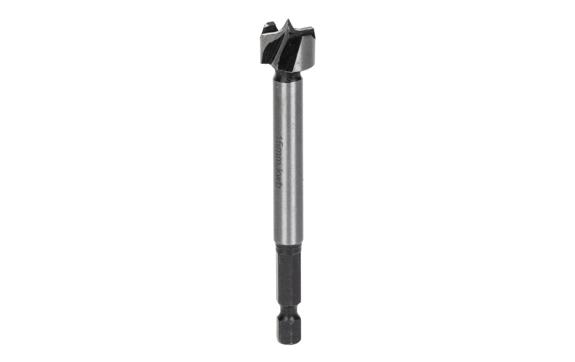 kwb Forstnerbohrer 15 mm Stahl 1/4" Sechskantschaft – für Holz – 1 Stück – 2-Schneider