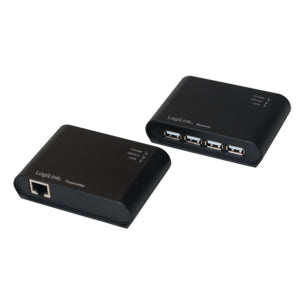 LogiLink UA0230 USB-Hub – USB 2.0, 5× USB-A, 2× RJ45