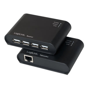 LogiLink UA0230 USB-Hub – USB 2.0, 5× USB-A, 2× RJ45