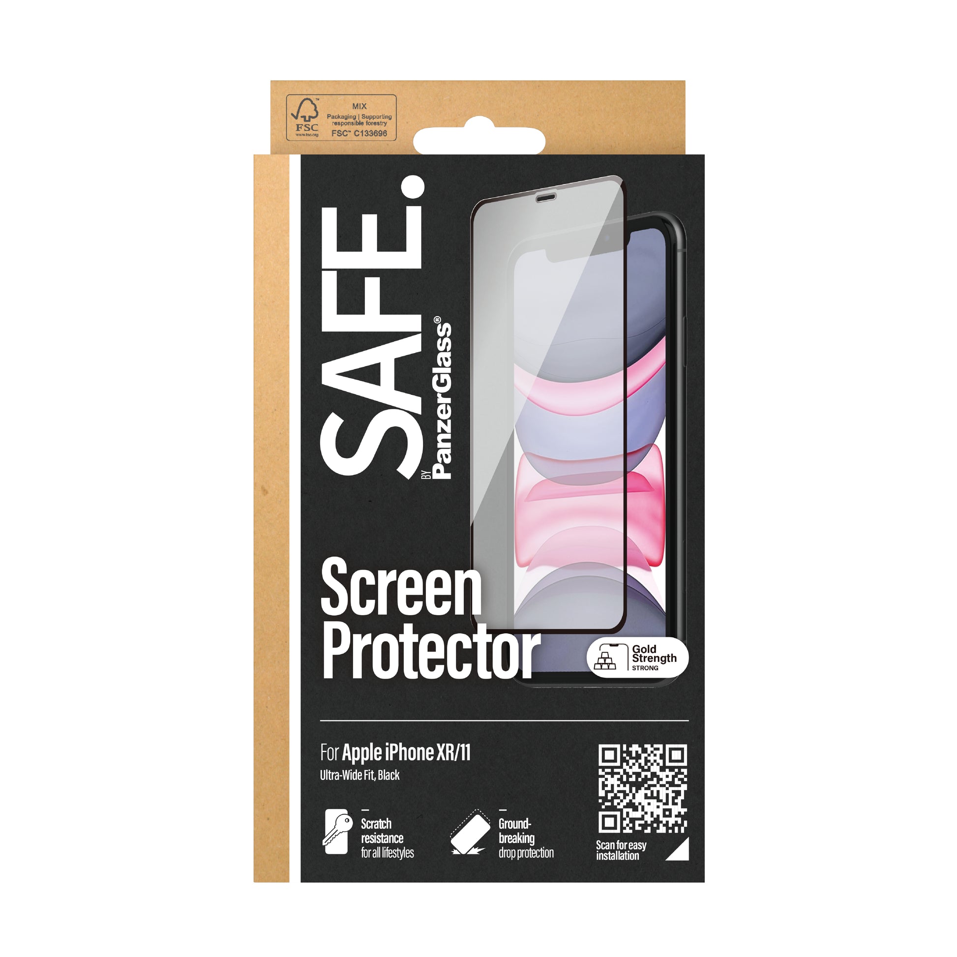 PanzerGlass SAFE. – Displayschutz (Panzerglas), Case Friendly – für iPhone XR/iPhone 11