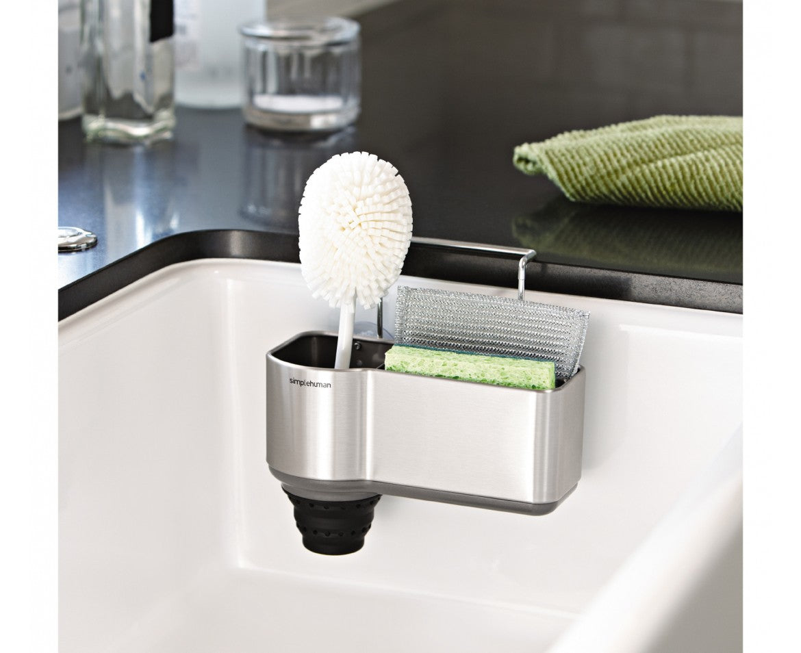 simplehuman Utensilienhalter (wandmontiert) 19,4 × 14,3 × 19,1 cm, Edelstahl, Silber