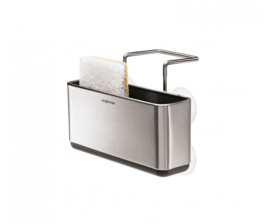 simplehuman Utensilienhalter (wandmontiert) 17,2 × 10,9 × 16 cm, Edelstahl, Silber