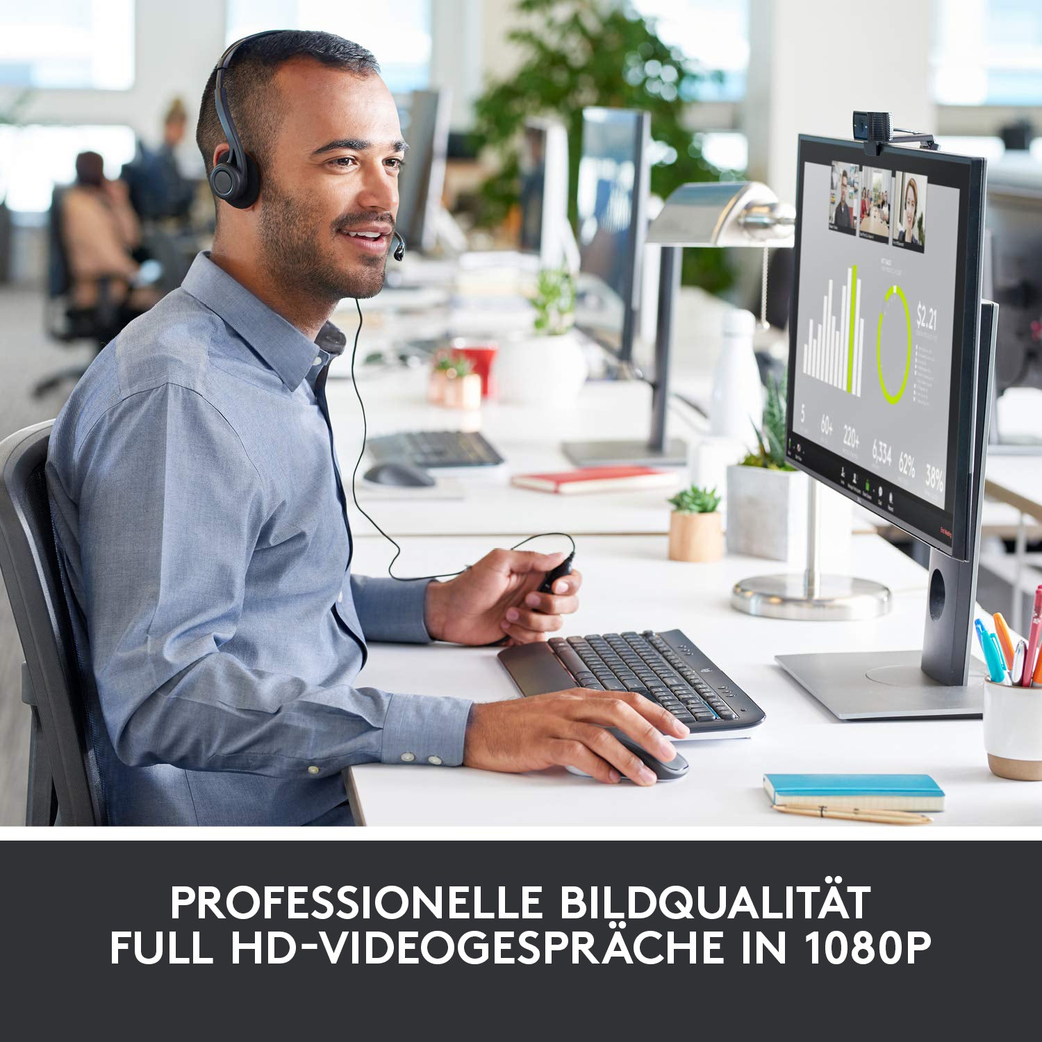 Logitech C920 – Webcam – Full HD (1920 × 1080), 30 fps, 78°, Autofokus, USB