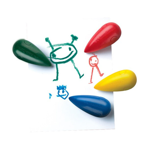 Faber-Castell Buntstifte – 4 Farben, birnenförmig, Kreide