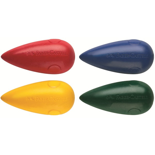 Faber-Castell Buntstifte – 4 Farben, birnenförmig, Kreide