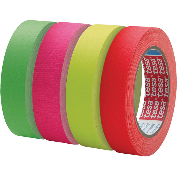 TESA 4671 Gewebeband/Gaffa – 25 mm × 25 m, Neongelb, Permanent, 1 Stück