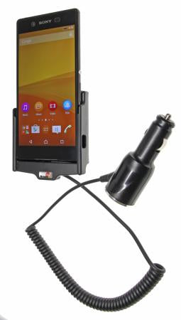 Brodit Auto-Halterung, Zigarettenanzünder, drehbar, neigbar – für Sony Xperia Z3+ – Schwarz, ABS-Kunststoff