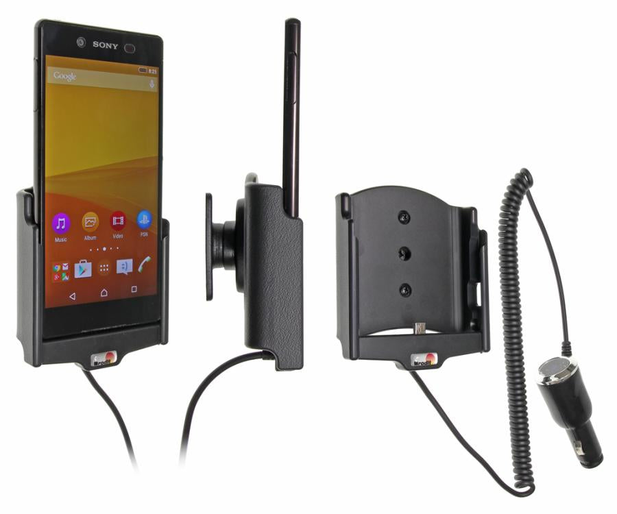 Brodit Auto-Halterung, Zigarettenanzünder, drehbar, neigbar – für Sony Xperia Z3+ – Schwarz, ABS-Kunststoff
