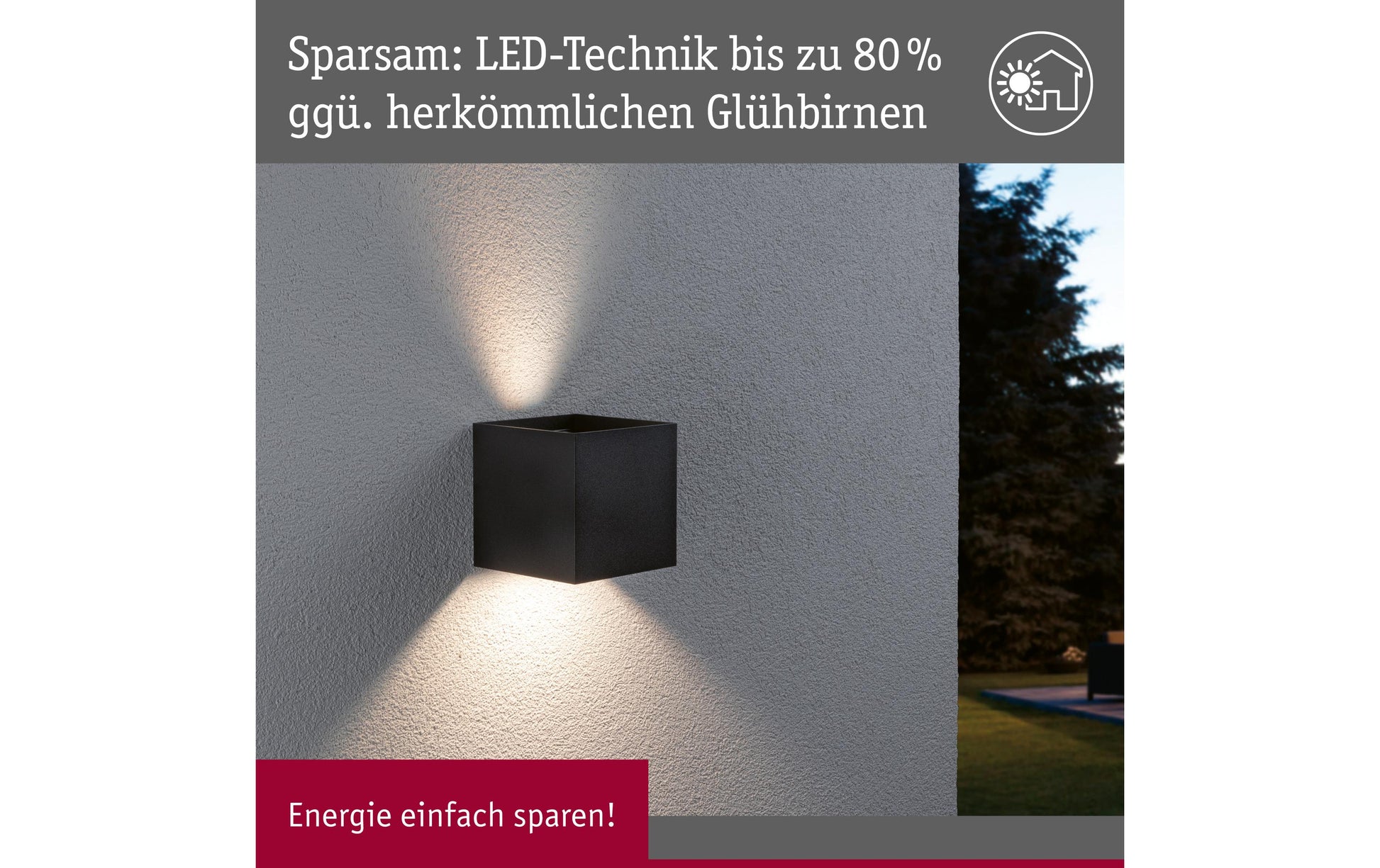 Paulmann Aussenwandleuchte – RGBW, 2000–6500 K, IP44, Netzbetrieb, Zigbee, für ZigBee 3.0, Anthrazit, Aluminium