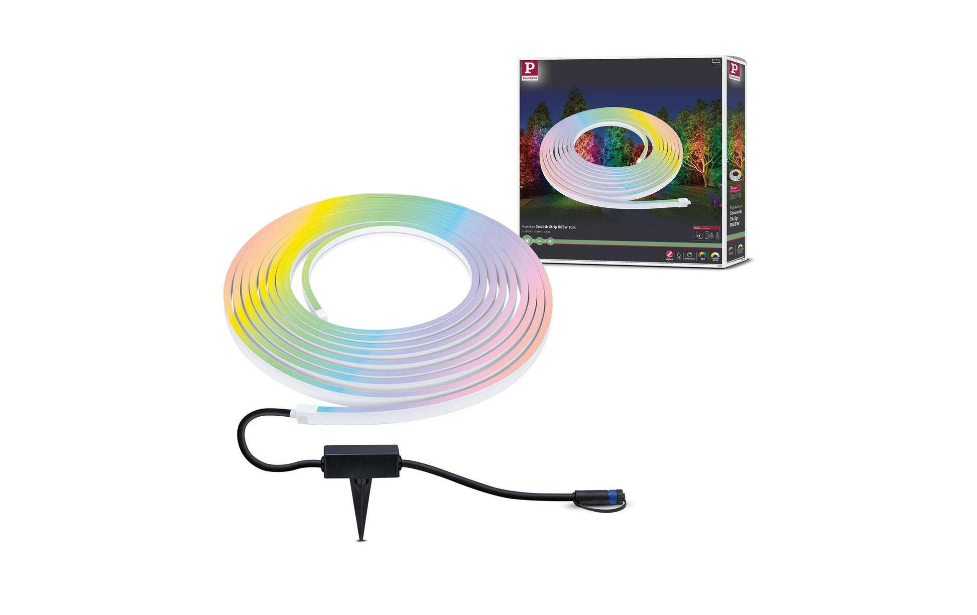 Paulmann LED-Streifen Aussen – 5200 lm, 39 W – RGBW – IP67 – Netzbetrieb, Zigbee, dimmbar – Weiss, Kunststoff