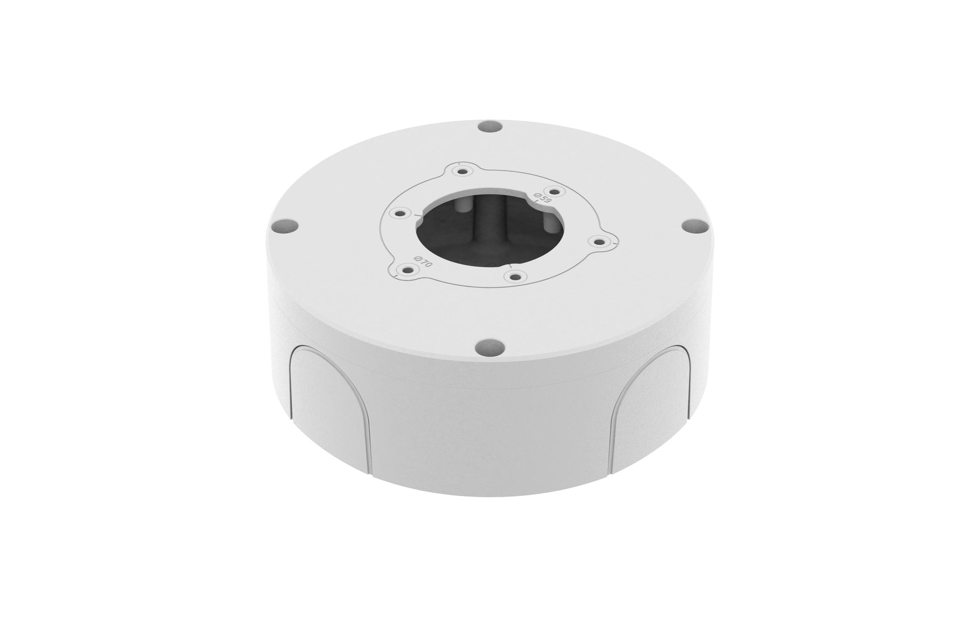 Hanwha SBO-140BW Anschlussbox – Aluminium, Aufputz, Vandalenschutz, 143 × 143 × 50,8 mm – für Hanwha