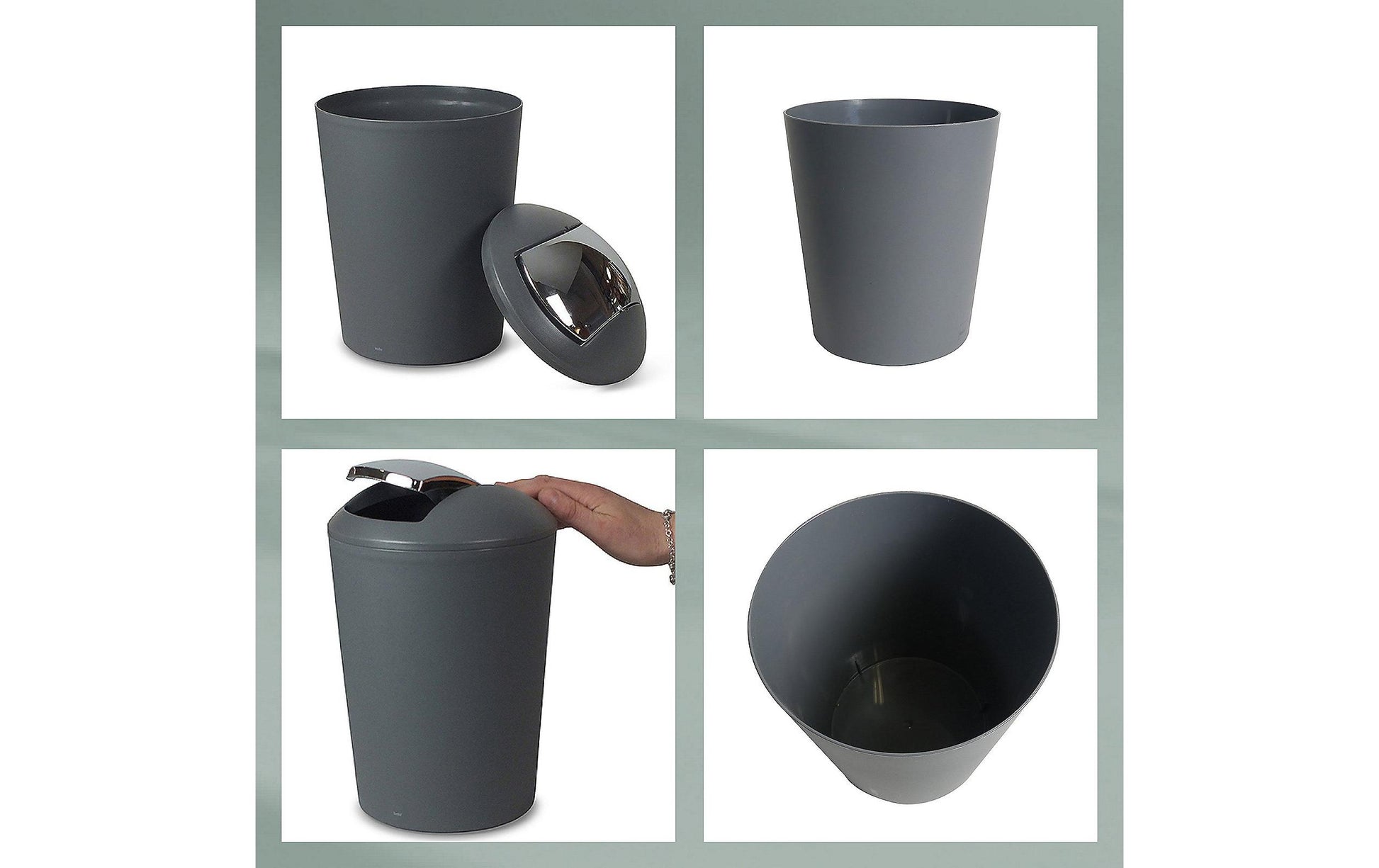 Kela Kosmetikeimer Marta – 1,7 l – Kunststoff, rund – schwarz