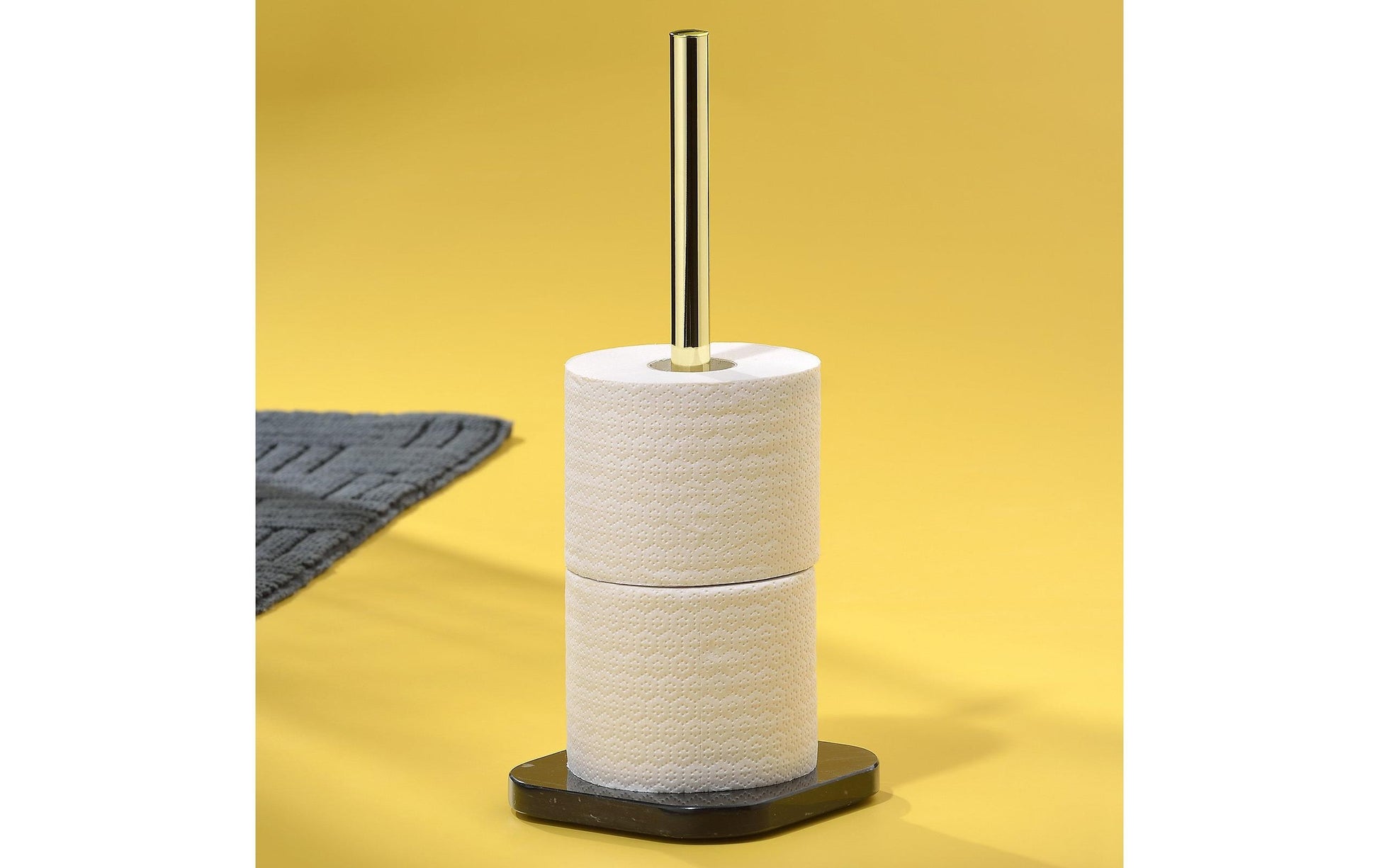 Kela Liron – Toilettenpapierständer – Marmor, Schwarz, für 3 Rollen, 15 × 15 × 37 cm